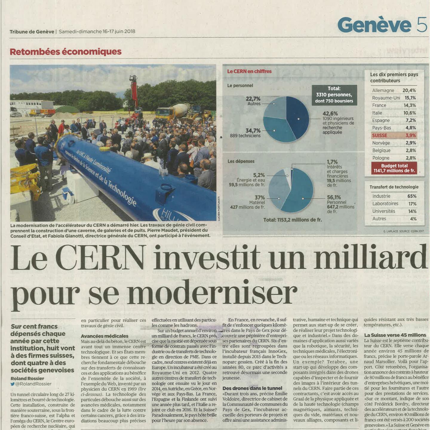CERN invests one billion for modernisation |  Tribune De Genève